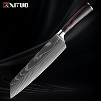 8 Inch Kiritsuke Chef Knife Japanese Kitchen Knives for Slicing Meats and Vegetables Ergonomic Handle Laser Pattern Sharp Knife