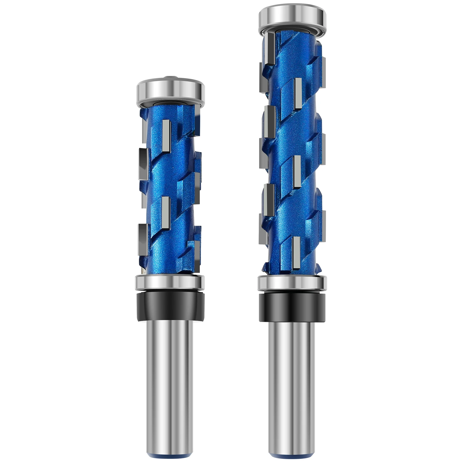 

2Pcs 1/2inch Shank Flush Trim Router Bit Set Carbide Flush Trimming Bit Professional Double Bearing Spiral Trimming Tool