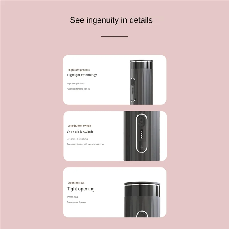 A24P 휴대용 커피 메이커 충전식 무선 가열 에스프레소 머신 자동차 커피 메이크 그라운드 커피 및 에스프레소 여행, Durab