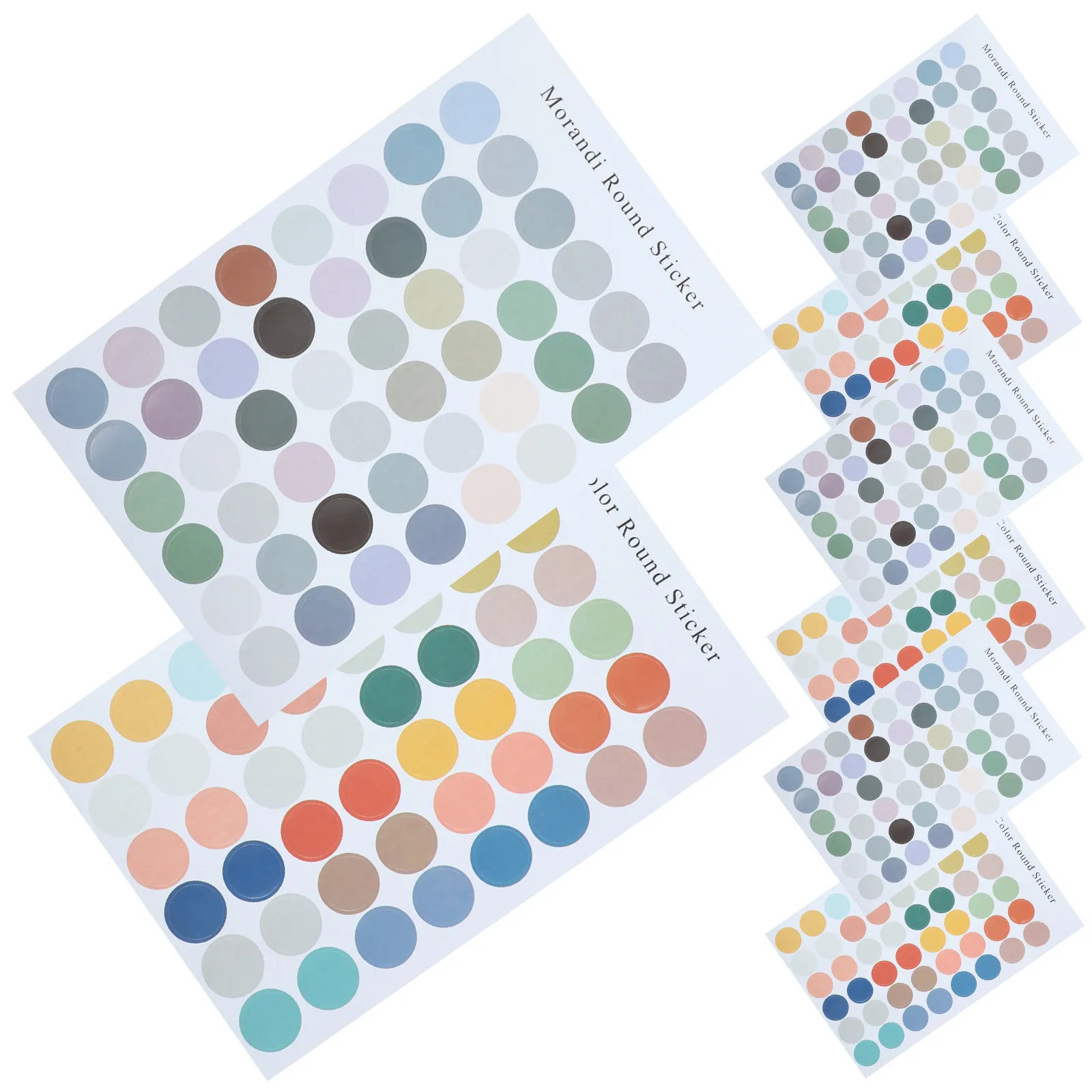 

8 Sheets Colored Circle Stickers Round Dot Labels Strong Adhesion Rounded Corners for Book Tabs Annotating Labeling Sorting
