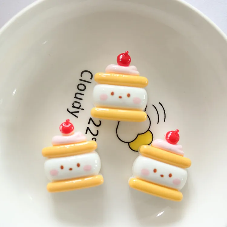 10pcs Shiny Cat Biscuits Flat Back Charms for DIY Jewellery Making
