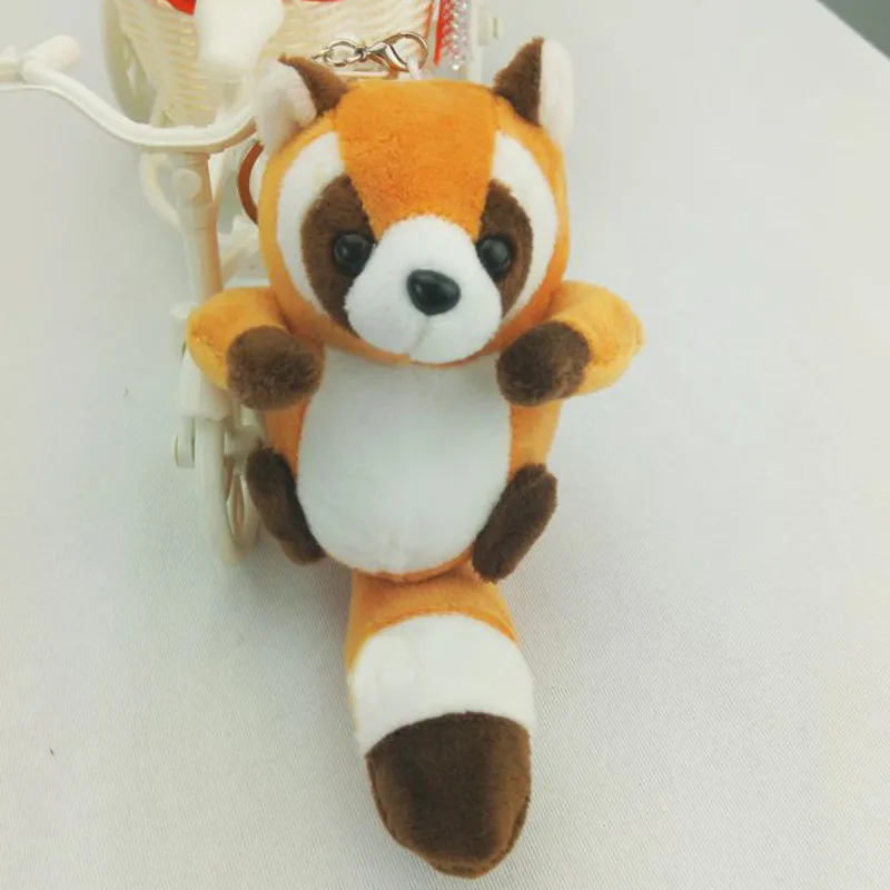 Bag Accessories Doll Keychain Adorable Raccoon Keychain 3d Eyes Long Tail Plush Doll for Girls' Backpack Decoration Soft Stuffed