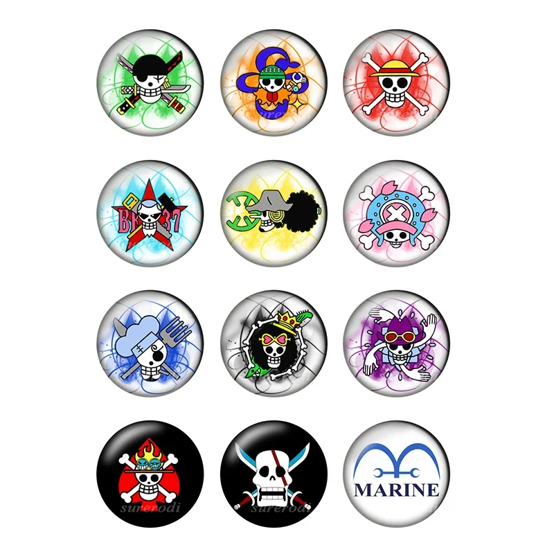 12pcs/lot Skull Head Glass Cabochons 10mm 12mm 14mm 16mm 18mm 20mm 25mm Flat Back DIY Jewelry Making Findings & Components T177