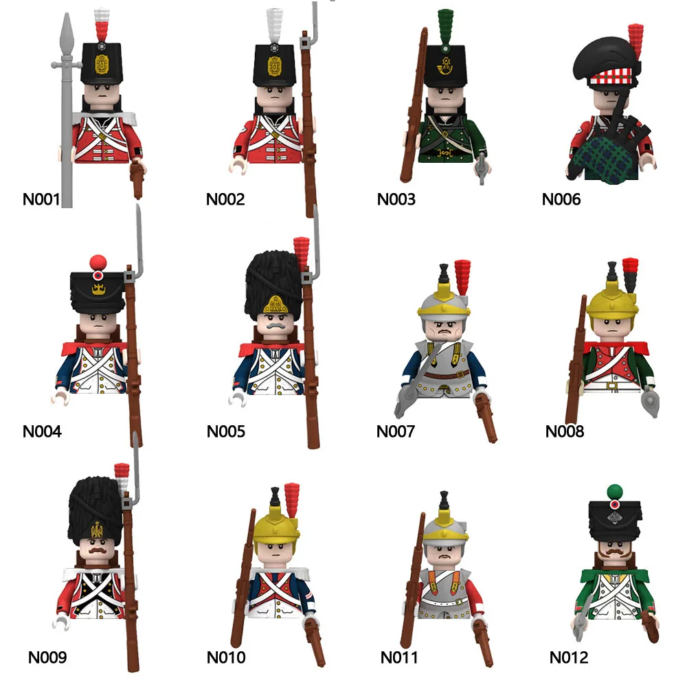 Napoleonic Wars British Army French Building Blocks Figure Soldier Accessories Gun Backpack Sword Military Weapons Bricks