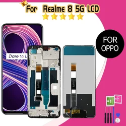 Tested 6.5'' Lcd for OPPO Realme 8 5G RMX3241 LCD Display Touch Screen for Realme8 5G LCD Screen Digitizer Assembly Replacement