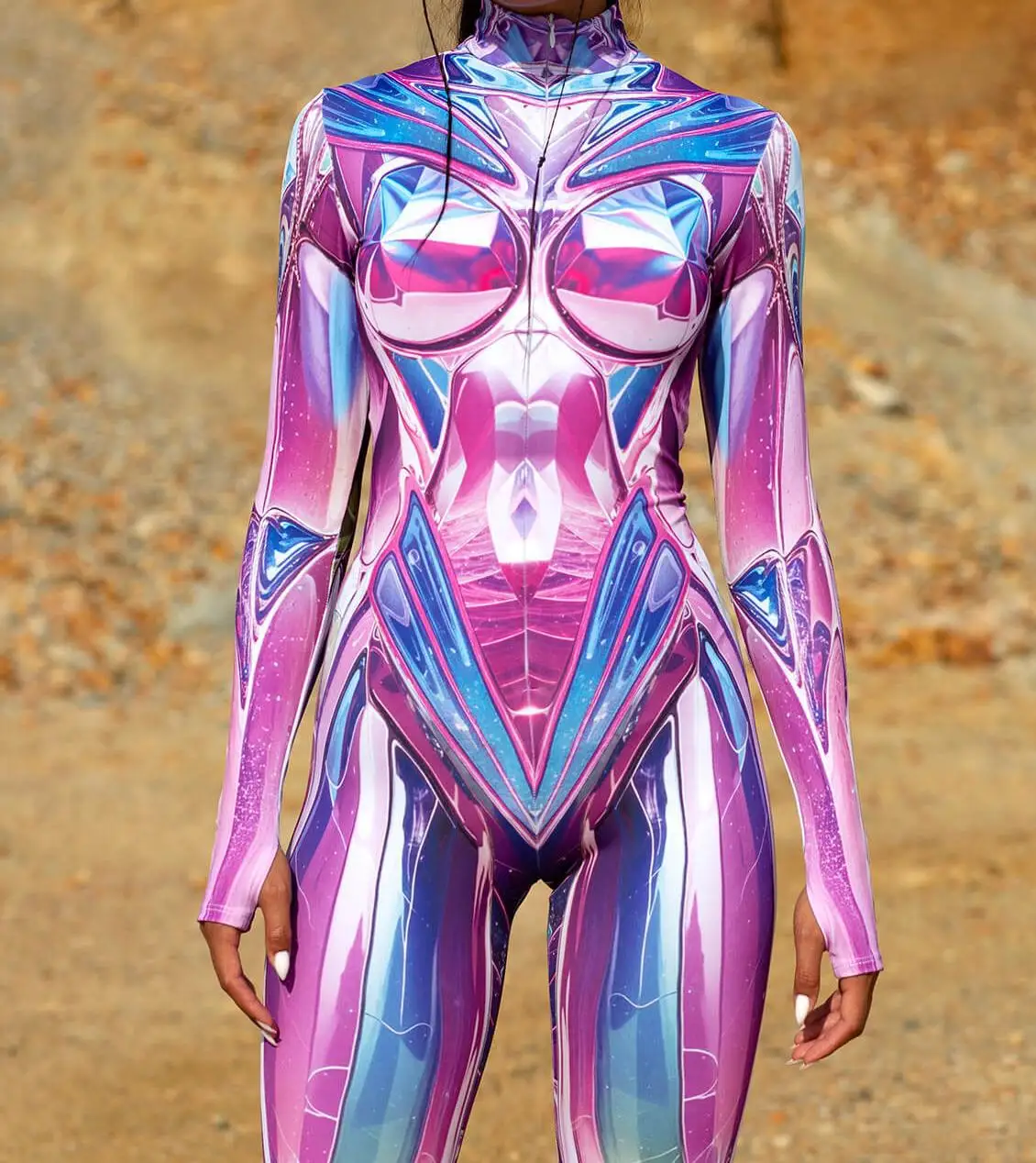 Bunte Punk-Regenbogen-Bodysuits für Halloween, Feiertagspartys, Cosplay, Elastisches Kostüm, Jumpsuit, Romper, Damen-Aerial-Yoga-Anzug, Zentai – Detail 12