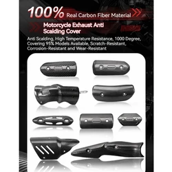 Motorcycle Exhaust Pipe Real Carbon Fiber Protector Heat Shield Muffler Guard Anti-scalding Cover