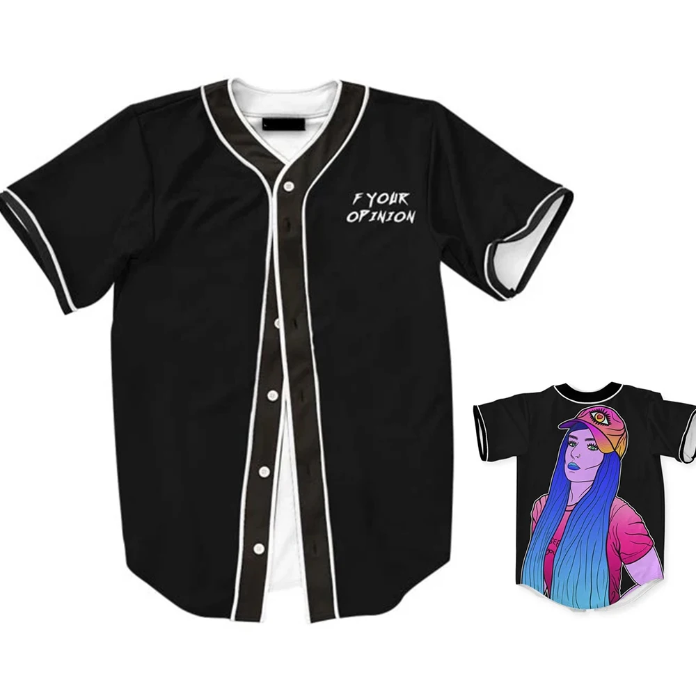 Chemise de Baseball à Manches Courtes, Imprimée en 3D, Haute Définition, Harajuku, Hip-Hop, MB27