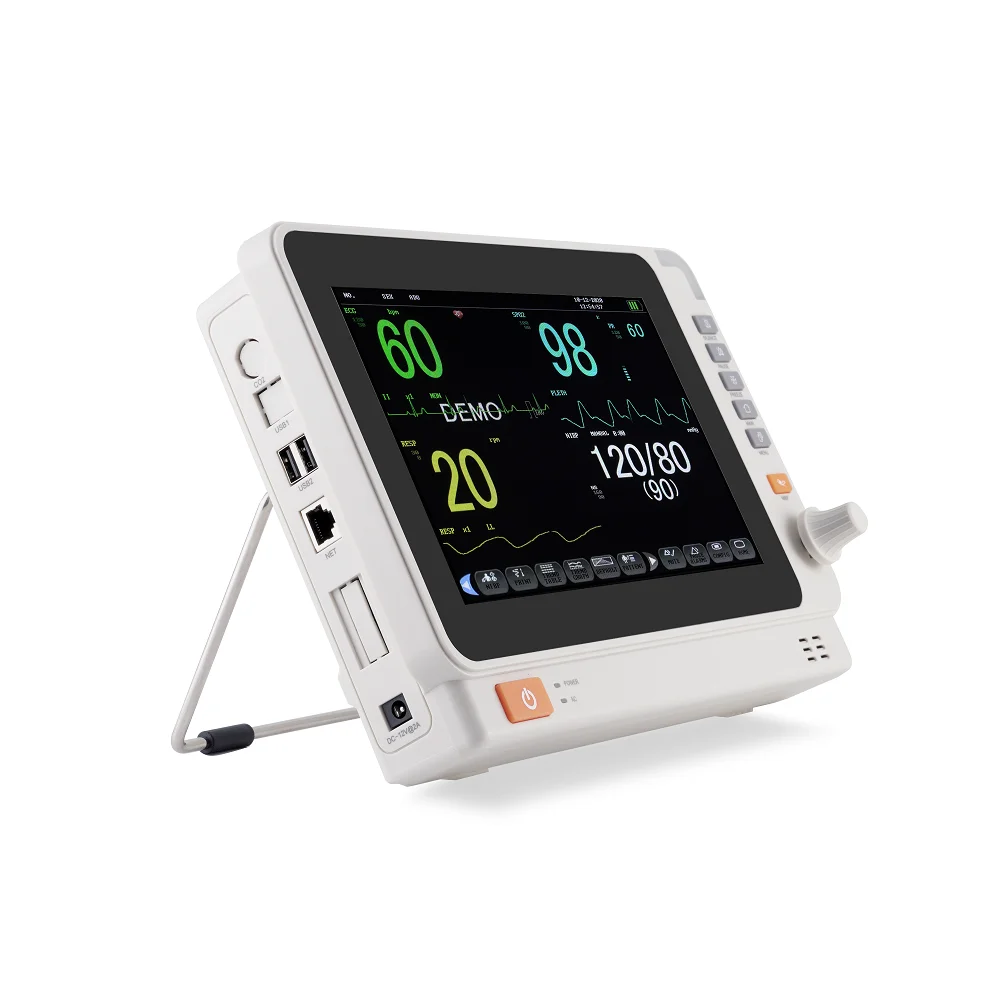 10 Inch Ultrathin Screen Human / Vet Use Portable 6-Parameter Vital Signs Monitor ECG/NIBP/PR/SPO2/RESP/TEMP Patient Monitor