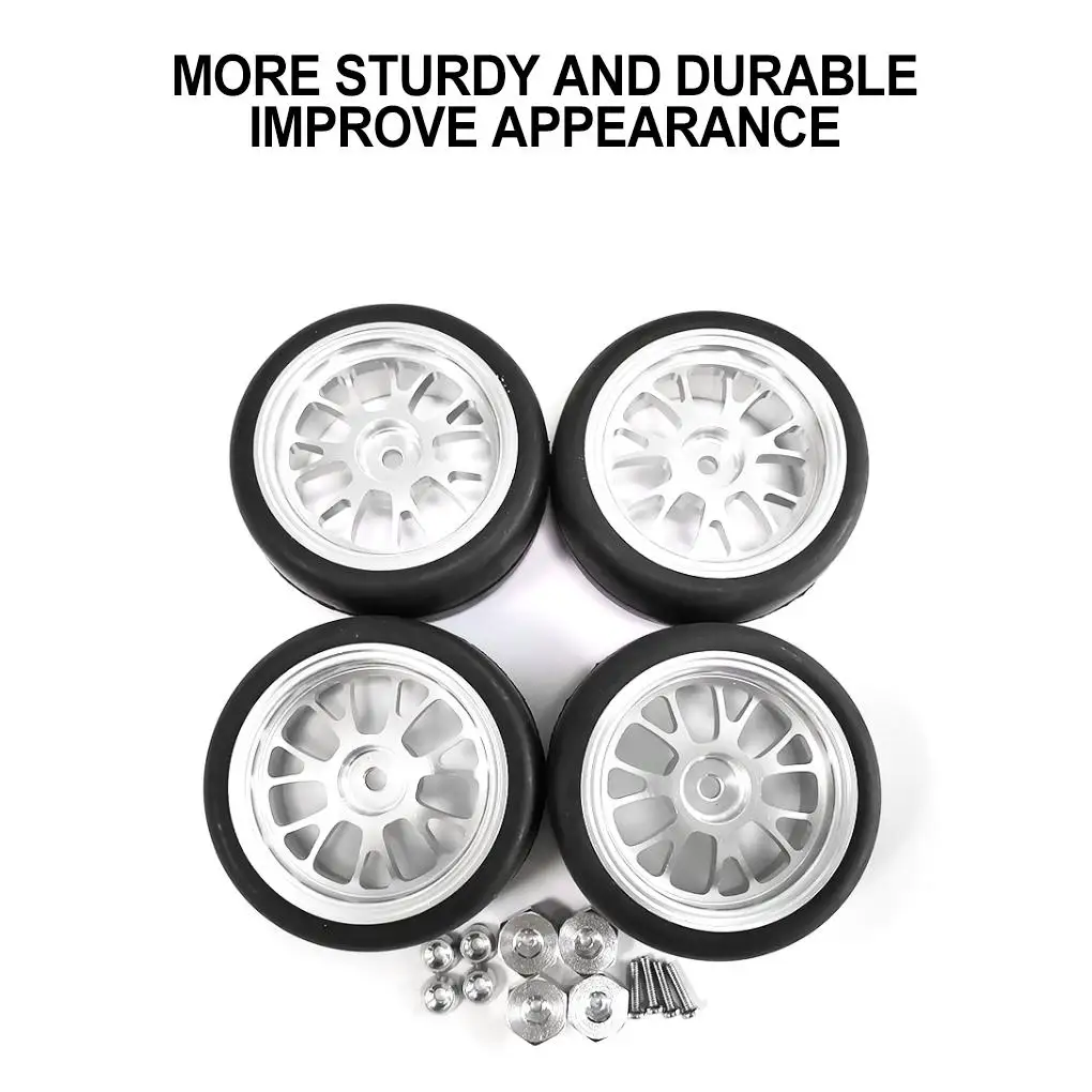 4x 1/10 Wheel Rims Tyre RC Upgrade Part Plastic Wear-resistant Rc Wheel Rims Tyre For WPL D12 RC Car Part RC Car Accessories