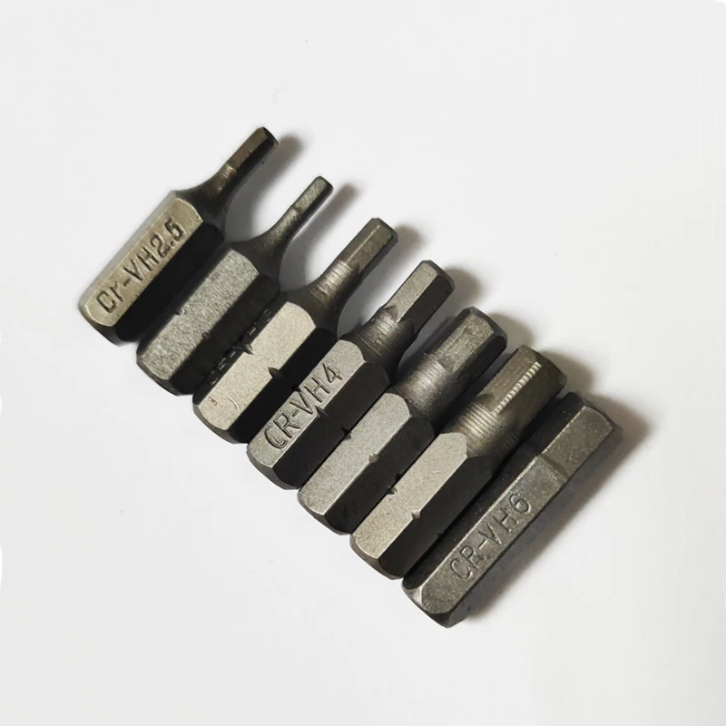 7Pcs 1/4" 25mm Hex H2-H6 Screwdriver Bit Set Repair Tools Screwdrivers Kit Hex Shank Drill Bit For Power Household Hand Tools
