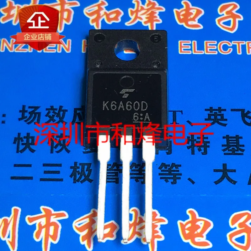 5PCS-10PCS K6A60D TK6A60D  TO-220F 600V 6A  New And Original On Stock