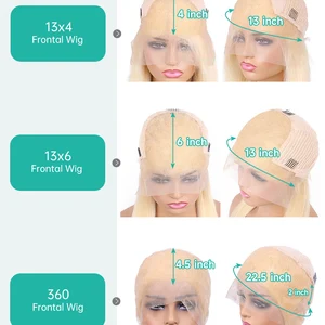 13x4 13x6 360 HD transparent 613 Honigblonde Farbe vor menschlich 12 Hauptverkäufe Blonde Höschen - №3