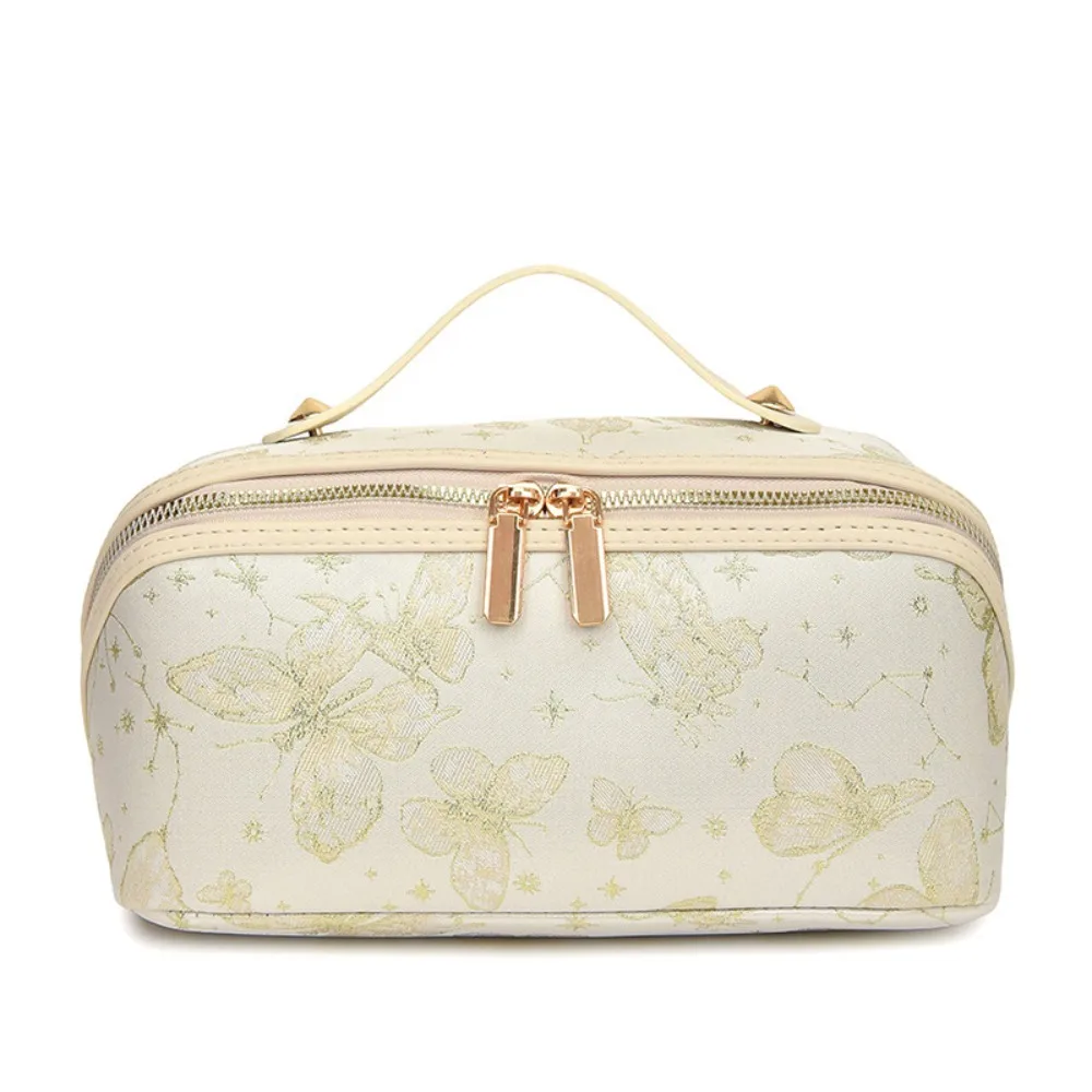 

Fashion Portable Cosmetic Bag Embroidery Large Capacity Skincare Bag Chinese Style Toiletry Bag for Women