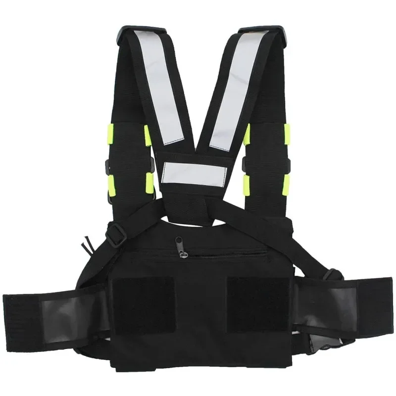 Shoulder Holster Two Way Radio Reflective Chest Harness Holder Bag Vest Rig Walkie Talkies Front Pack Pouch Case