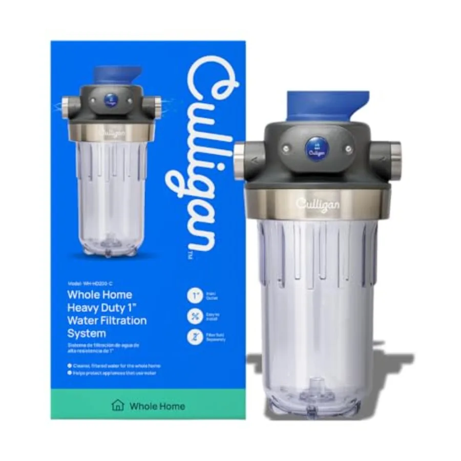 

WH-HD200-C Whole House Water Filter System 1 Inlet/Outlet Improve Tap Water Taste Remove Sediment Protect Appliances