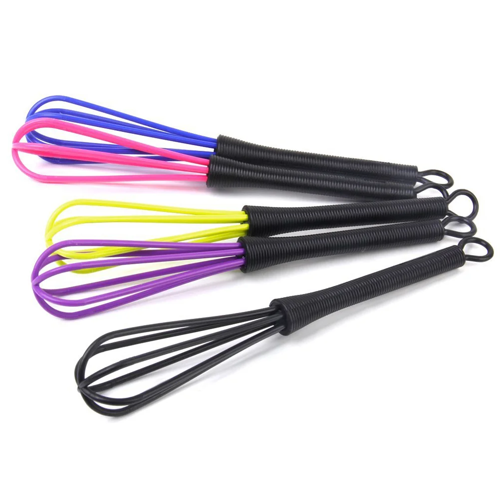 5 Pcs Salon Dye Whisk Set Random Color Hairdresser Ballon Stirrer Mini Tool Cake Mixer Hook Handle