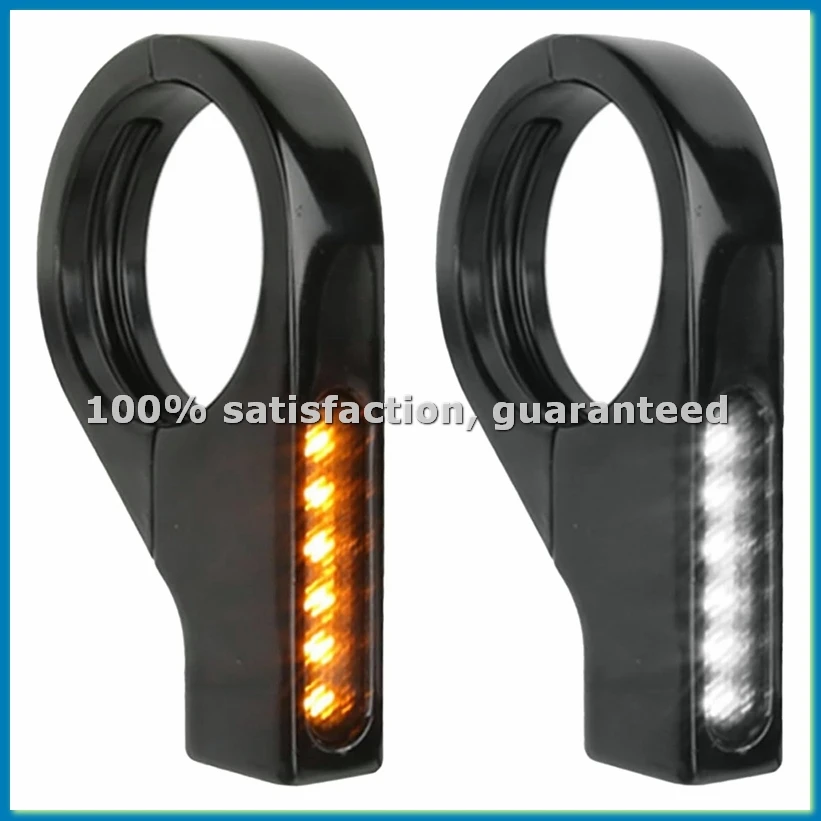 

Универсальные светодиодные поворотники для передней вилки мотоцикла, последовательные динамические ходовые огни 12В, янтарные мигалки, черные-A10G