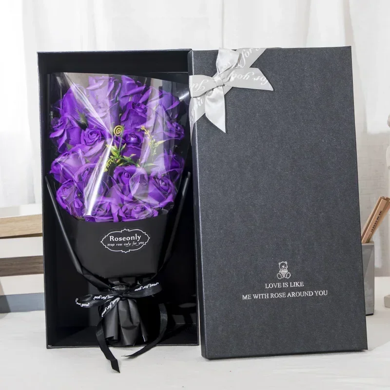 Artificial Soap Flower Rose Bouquet Gift Box Valentine\'s Day Gift For Mother Girlfriend Birthday Christmas Wedding Decoration