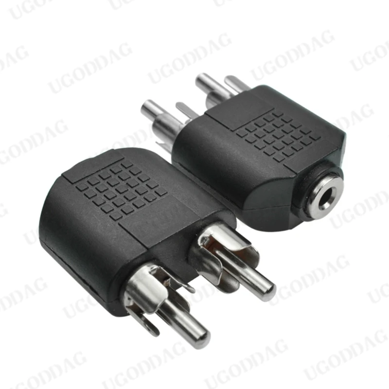 3.5mm Audio Stereo Jack Female To 2 RCA Male /3.5mm Male to 2-RCA Female /3.5mm Female to 2-RCA Fe Connector Adapter