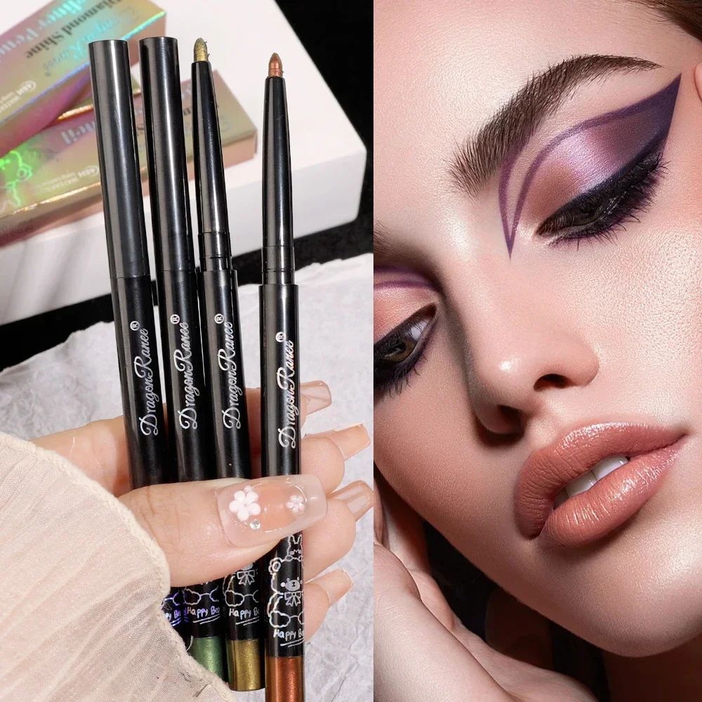 Multi Chrome Eye Liner Pen Lasting Shiny Metallic Eyeshadow Lying Silkworm Green Purple Makeup Pigment Glitter Aurora Eyeliner