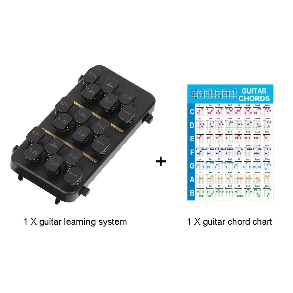 Training Aids Easy Press Kit Guitar Chord Assisted Learning Tool 18 Buttons One Click Guitar Chord for Guitarists Beginner