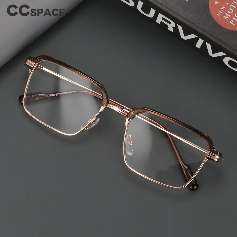 55916 Men Metal Eyebrow Square Glasses Frame Business Blu-Ray Glasses Customized Prescription Glasses