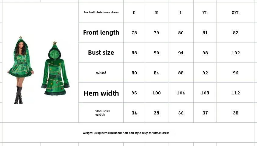 أزياء مسرحية رائجة البيع لعيد الميلاد لعام 2025، فستان بقلنسوة وصل حديثًا باللون الأخضر الداكن #4