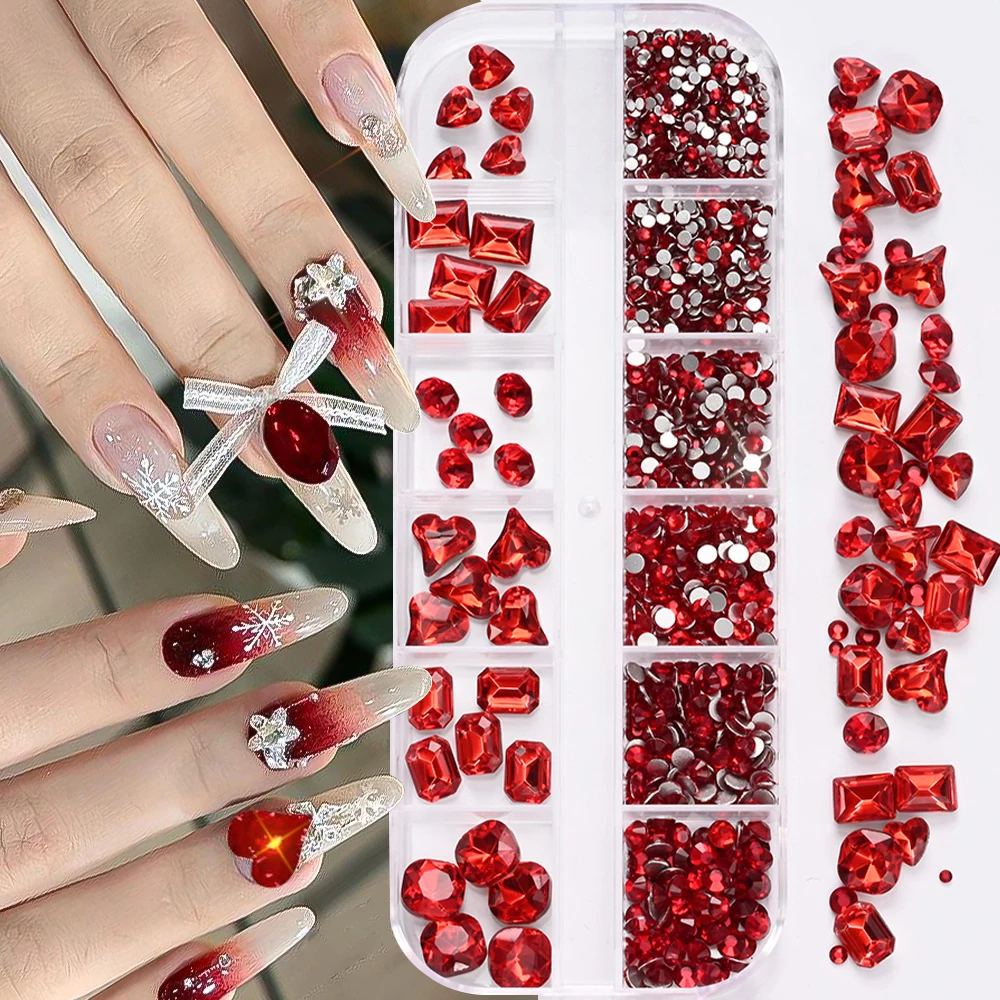 180 Stück AB Flatback Glas Nail Art Strasssteine Multi-Form gemischte Diamant-Edelsteine blau lila Kristallsteine für DIY-Nageldekoration
