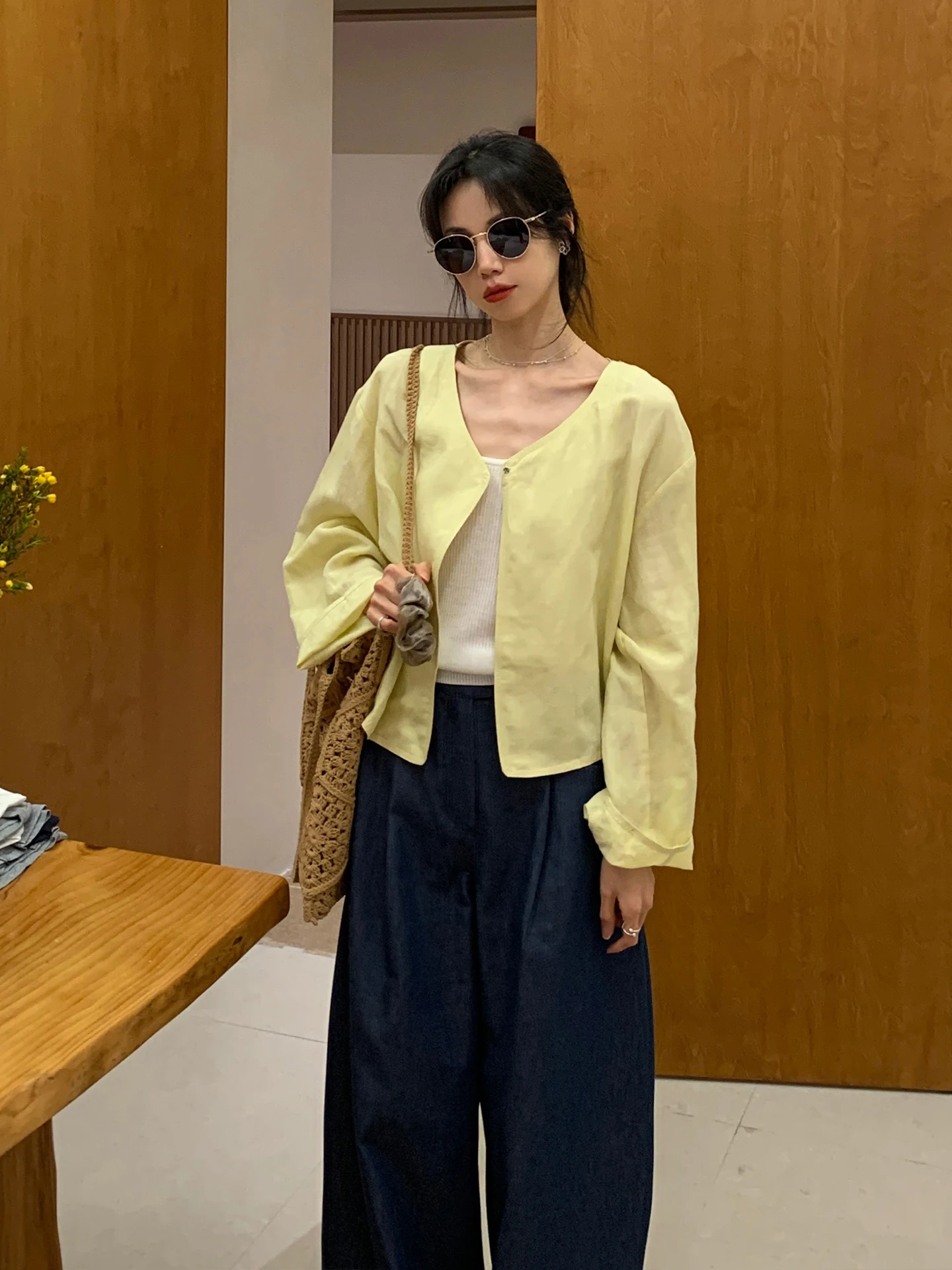 

Loose Casual Women's Linen Shirt Two-Piece Set Korean Style Spring Summer New Arrival Breathable Comfortable Short Sleeve