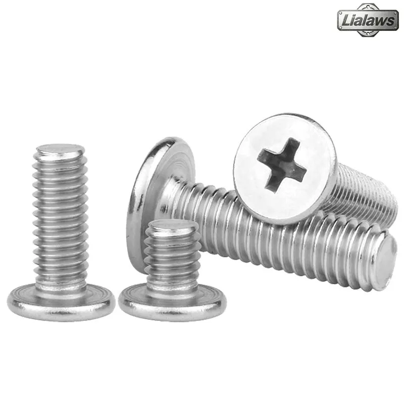 M4 M5 M6 M8 304 A2 Stainless Steel CM Cross Phillips Ultra Thin Super Low Flat Head Screw Bolts Length 4mm~150mm