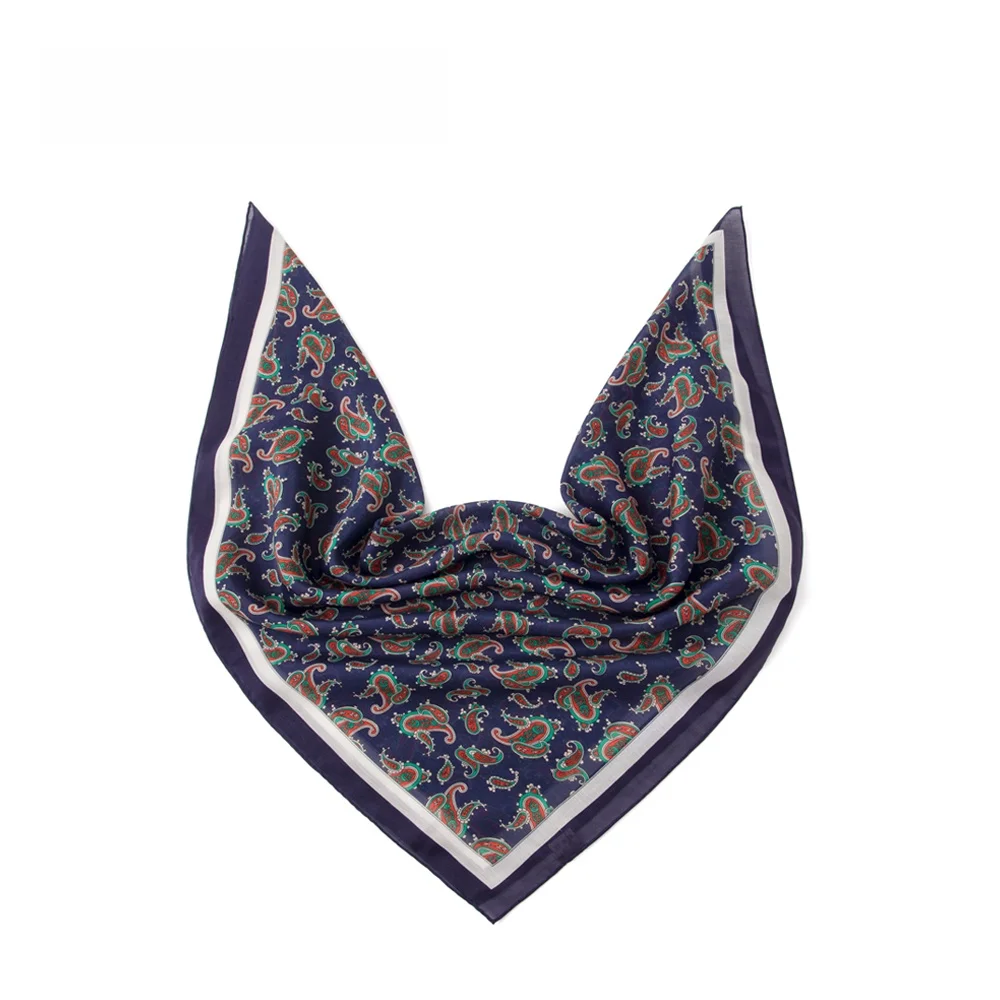 レトロスタイルメンズ必須多機能シルクシフォンスカーフペイズリー柄おしゃれなストリート系人目を引くアクセサリー