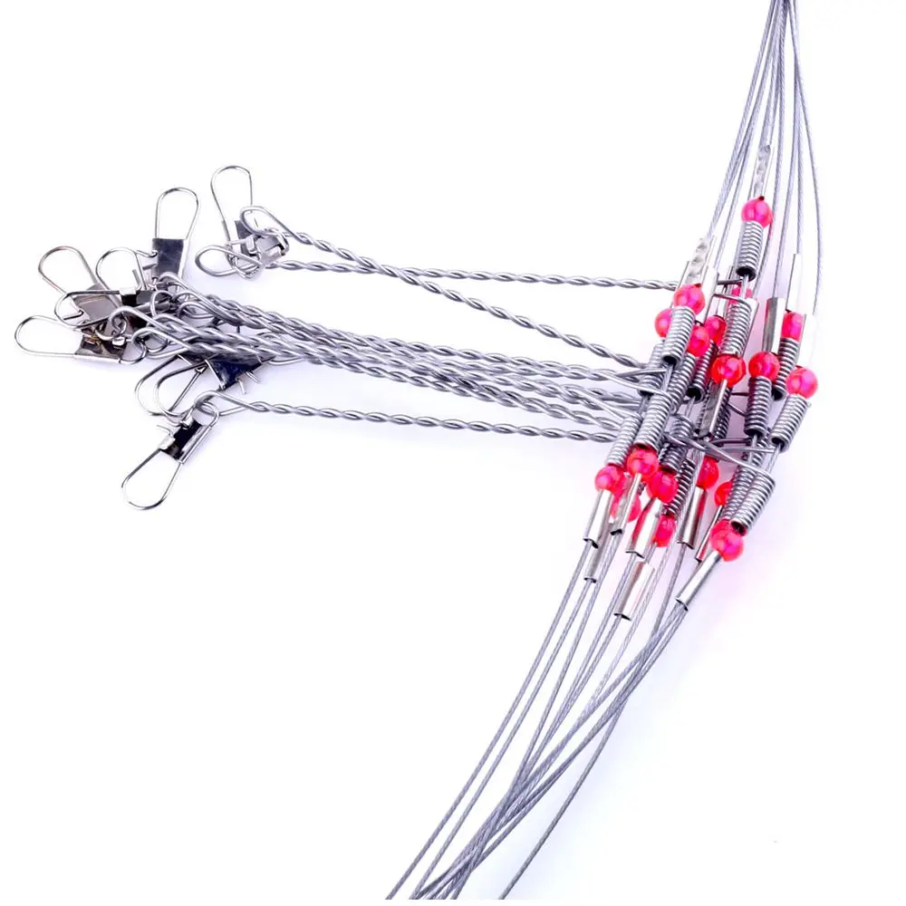 Quality High Carbon Stainless Steel String Fish Hook Safety Snaps Leader Trace With Snap Fishing Wire Line Rope Wire image 6
