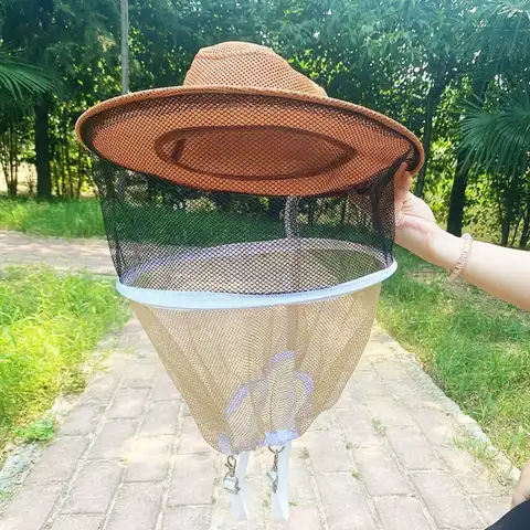 1 pc Beekeeping Hat Ventilated Round Hat with Elastic Band Design Suitable for all types of people Beekeeping Supplies