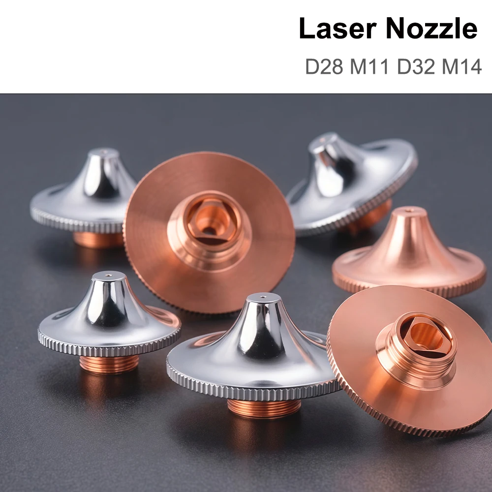 High Speed Laser Nozzle D28 M11 D32 M14 1.2 1.4 1.5 2.0 Single Double Chrome-plated Raytools Laser Cutting Nozzle
