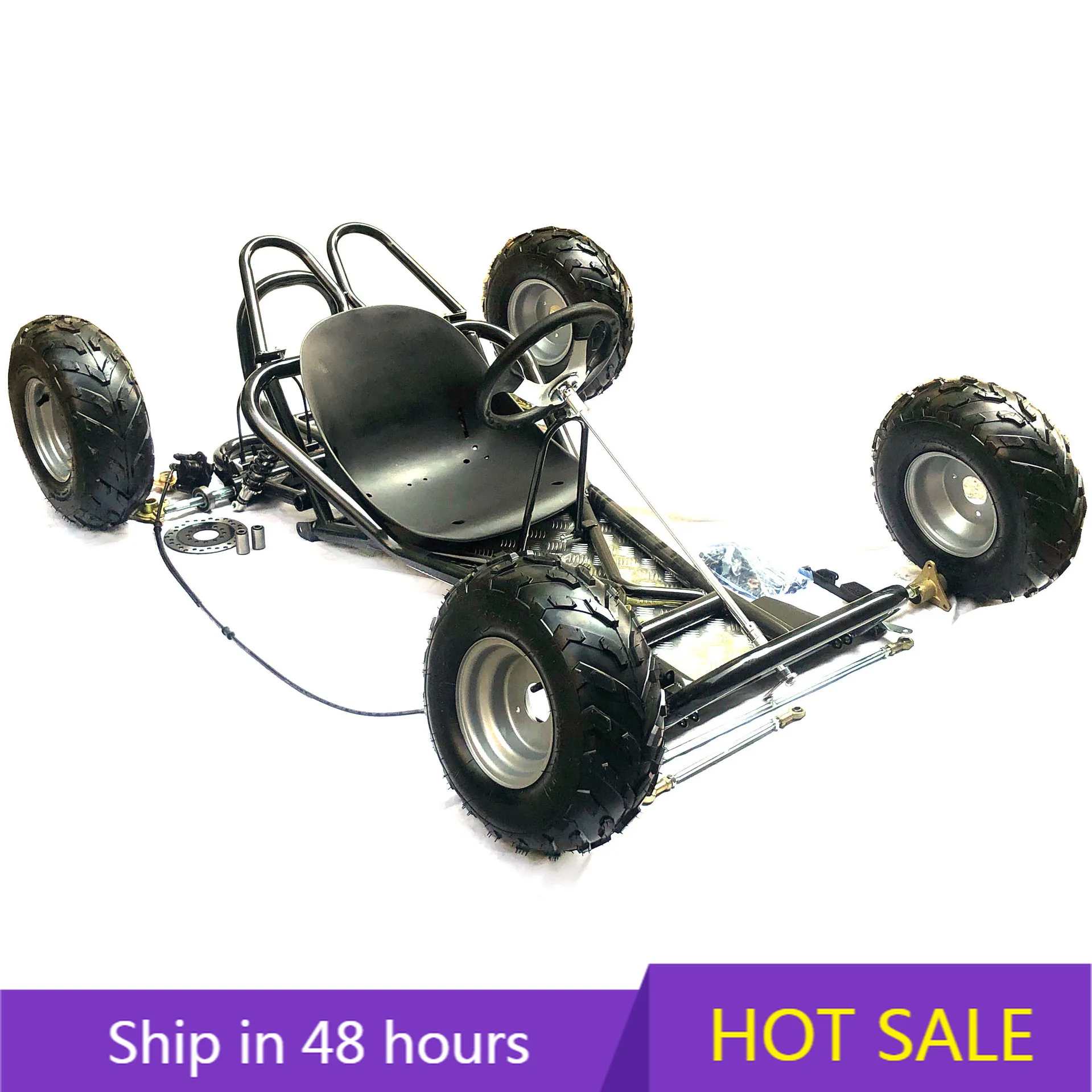 

YTYIN 168CC Fully Assembled Electric Go-Kart with Four-Wheel Frame Body and 7-Inch Front Steering Rear Axle Wheels for Outdoor U
