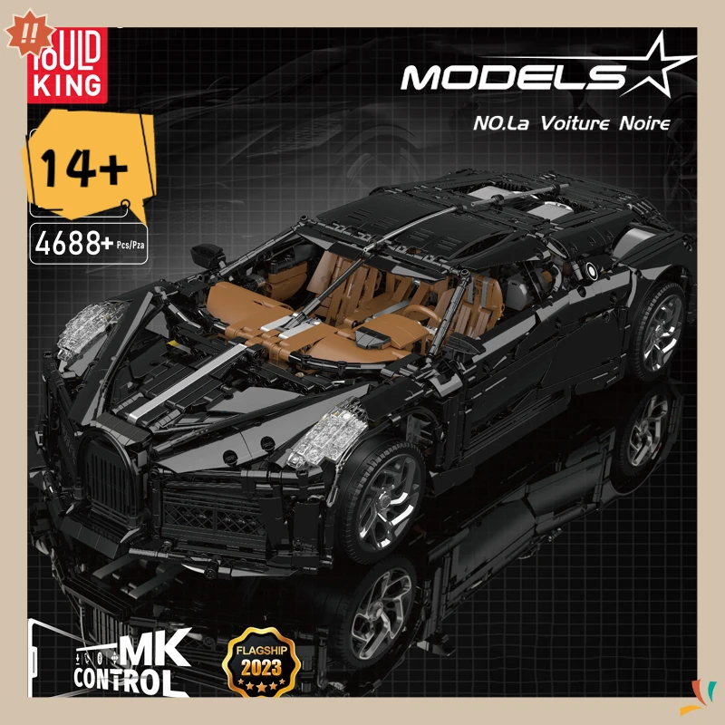 

Mould King 13163 Technical Car Building Block The Remote Control La Voiture Noire Sport Car Model Toys Kids Christmas Gifts