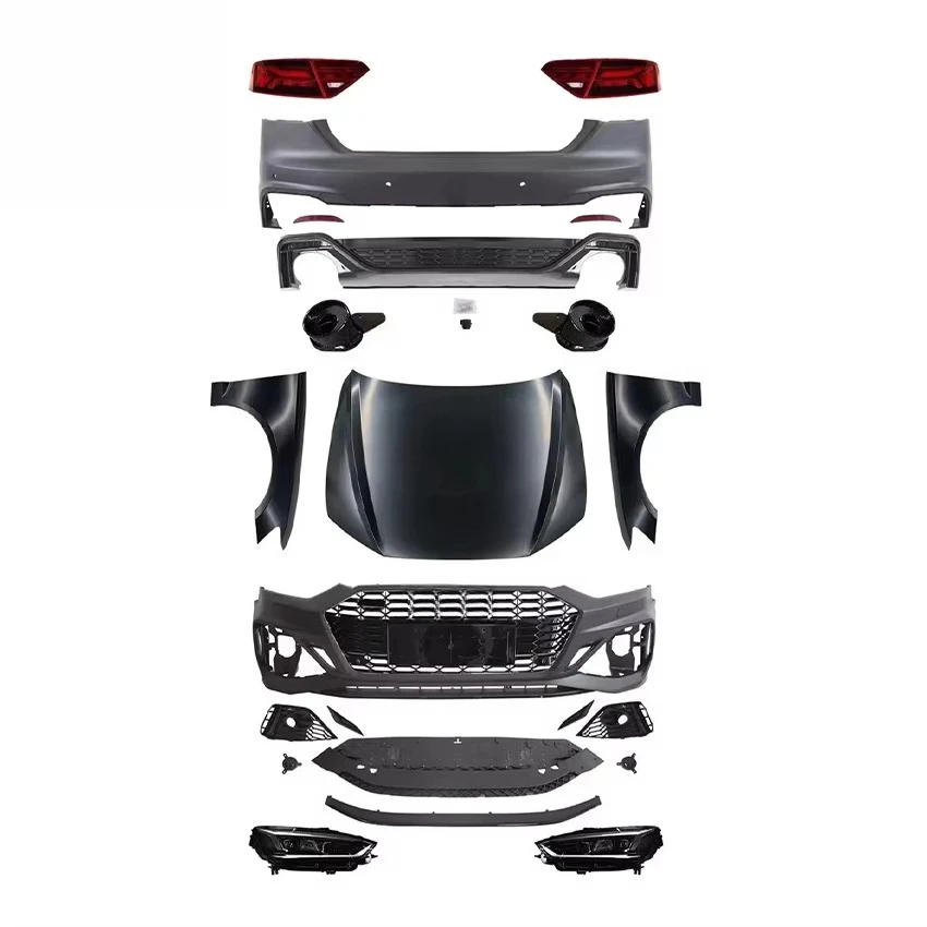 Hot Selling Car Rear Bumper Lip Grille Body Kit for A5 2008 2009 2010 2011 2012 2013 2014 2015 2016 Black 1set