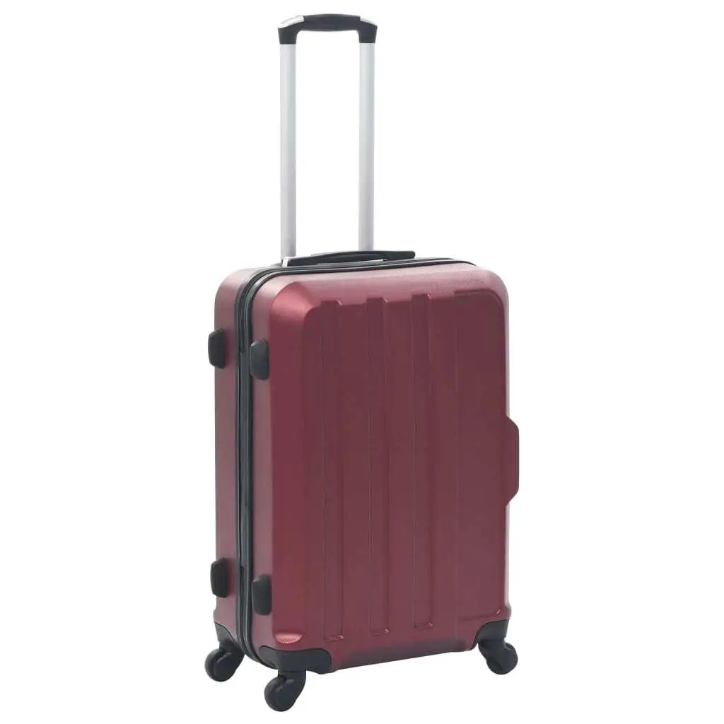 3-Piece Wine Red ABS Hardcase Trolley Luggage Set - Durable, Stylish Travel Bags