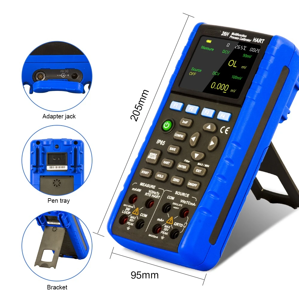 26H  Multifunction Process Calibrator HARTCommunication With Accuracy 0.01% 5 Digits Display 24V loop circuit IP65