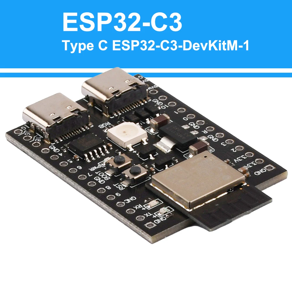 ESP32-C3 WiFi+BT compatible Internet Of Things Dual Type-C Development Board Core Board ESP32-C3-DevKitM-1 For Arduino