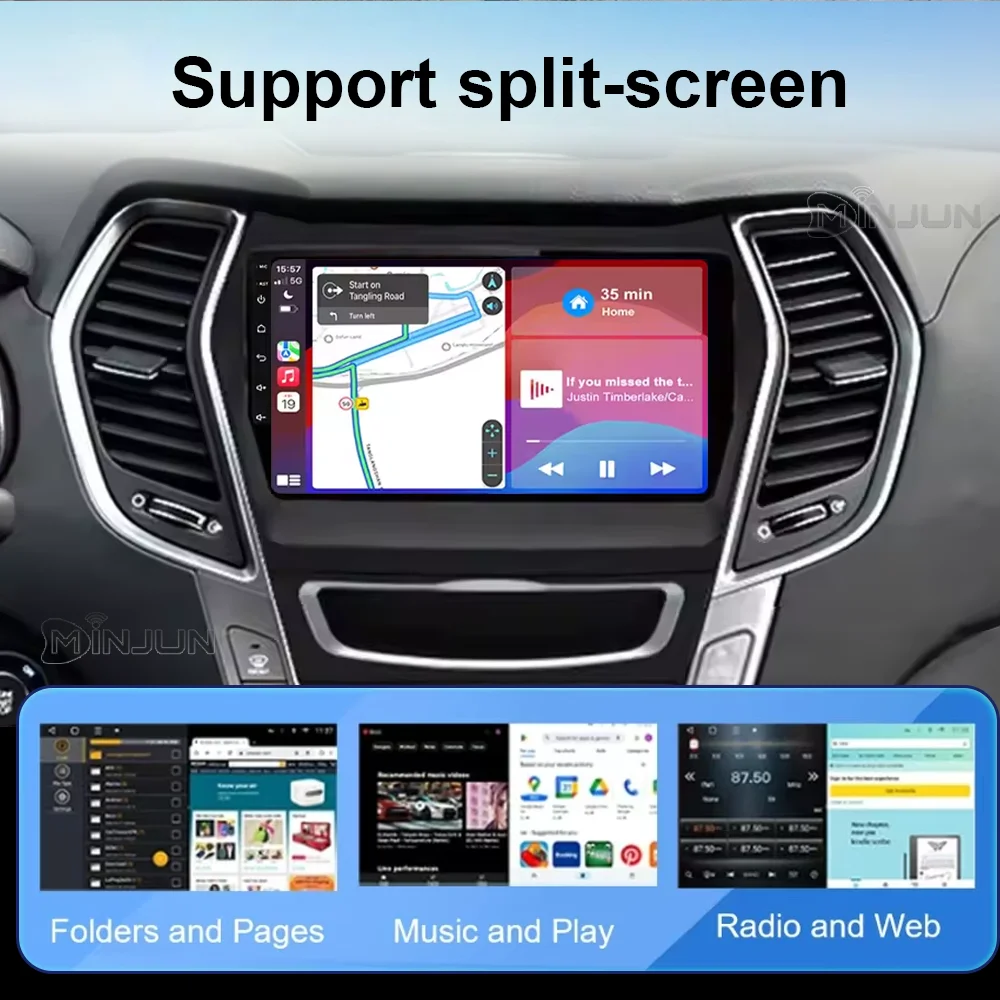 For Hyundai Santa Fe 3 2013 - 2016 Carplay Auto 4G+WIFI GPS Qualcomm Car Radio Navigation Multimedia Video Player Android 16