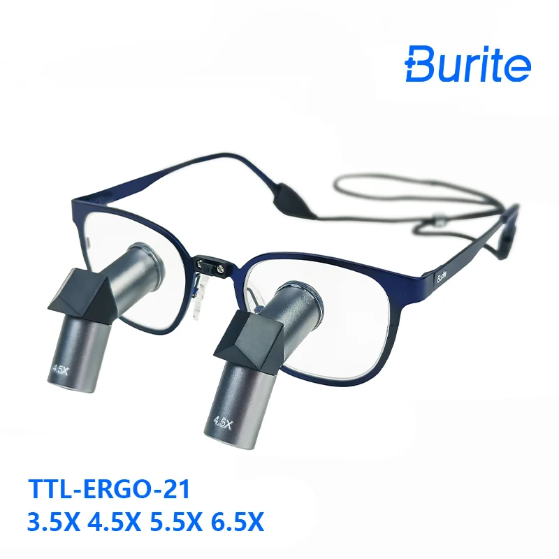 

Burite metal ergo 3.5X4.5X5.5X6.5X kepler Medical Binocular Dental Loupes Wearing Surgical Magnifying Magnifier Glasses