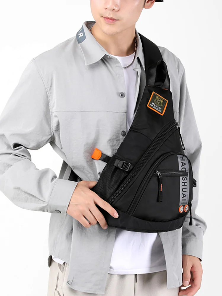 Men Sling Backpack Messenger Cross Body Chest Bag Knapsack Waterproof Nylon Laptop Travel Assault Male One Shoulder Bag Rucksack