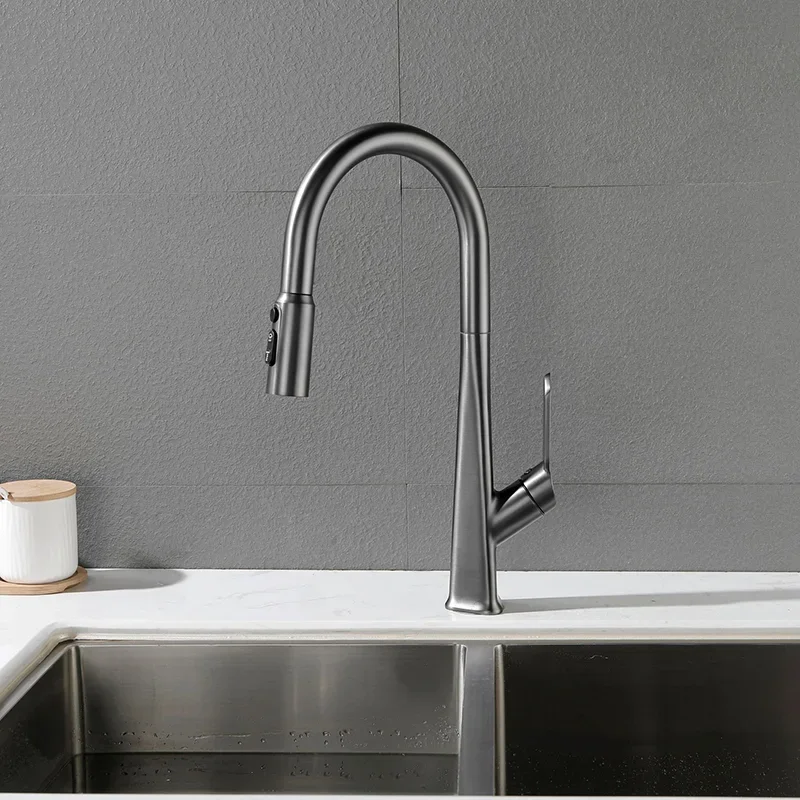 Kitchen Faucets Dual-pipe Direct Drinking Water Household Sink Faucet Hot & Cold Swivel Pull-out Sink Taps Kitchen Accessories
