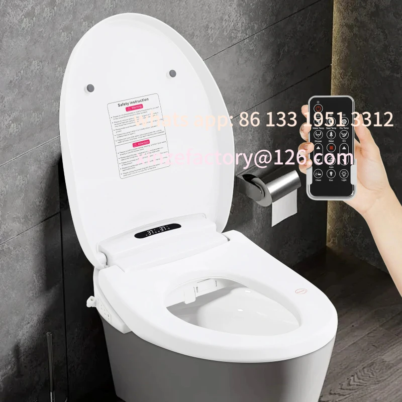 مقعد مرحاض ذكي ممدود قابل للتخصيص، مقعد غطاء مرحاض ذكي #2