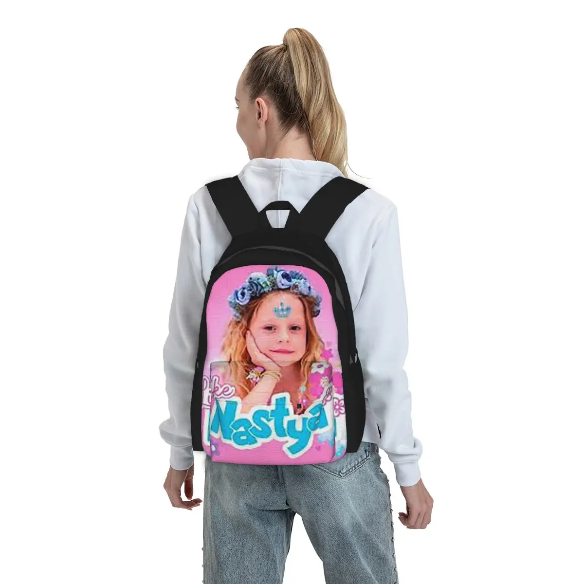 

Cartoon Like Nastya Backpack Boys Girls BookBag Kids School Bag Computer Shoulder Bags for Men Women