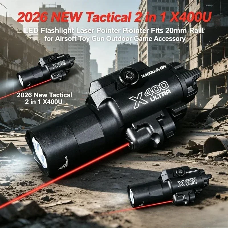 2026 NEW Outdoor Training Tactical X500S Adjustable LED Torch Laser Pointer Fits 20mm Standard Rail Airsoft Toy Parts