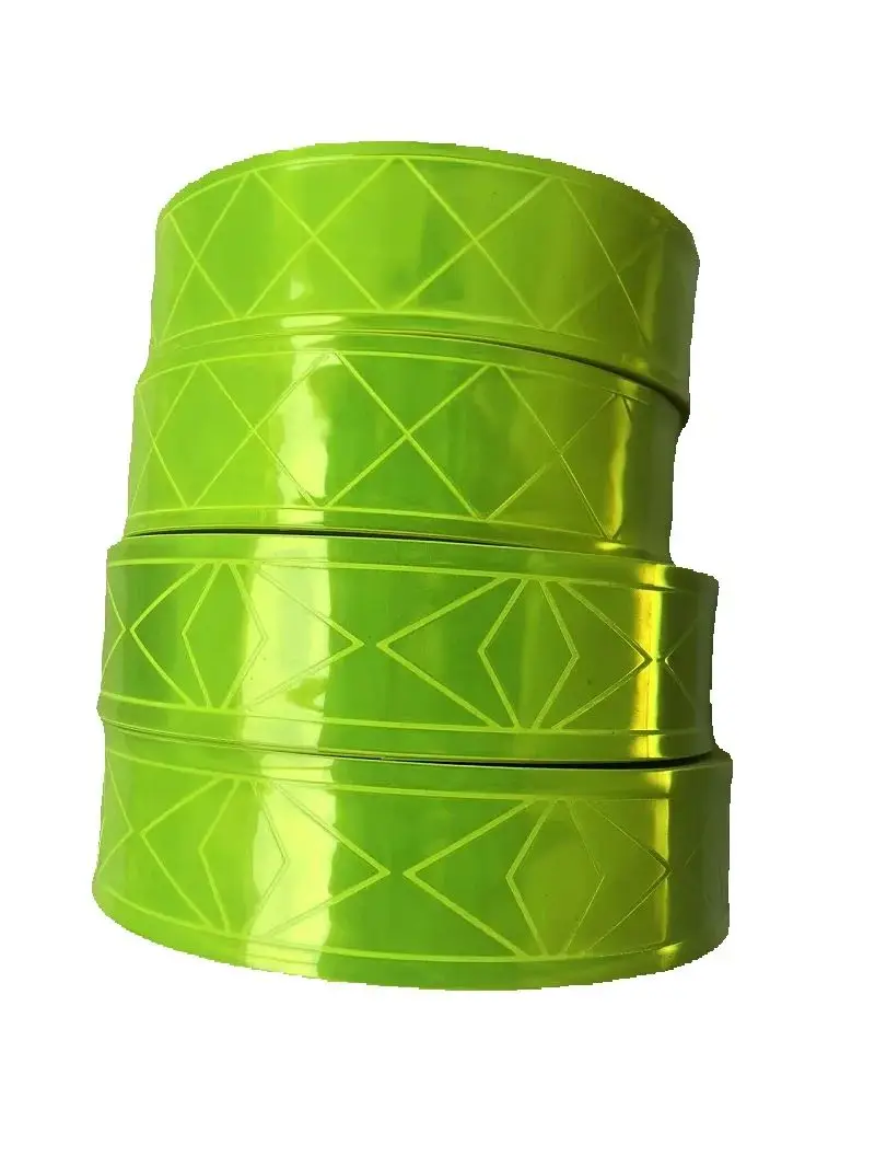 5cmx5m Microprism Fluorescent Reflector Strip PVC Reflective Warning Tape For Roadsafety Clothing