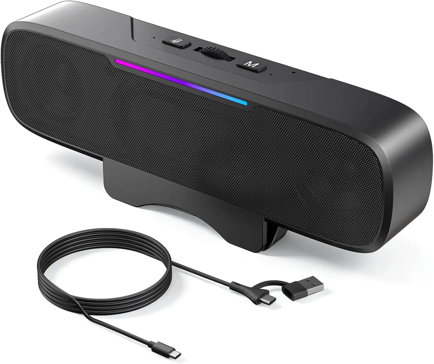 【¥4,034】OHAYO PCサウンドバー Bluetooth5.3 RGB ノブ付 ブラック 特別割引-アリエク特価アラート